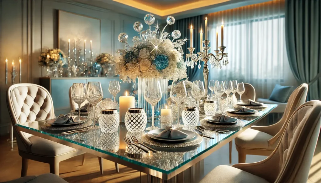 Mesa de Jantar Decorada com Cristais